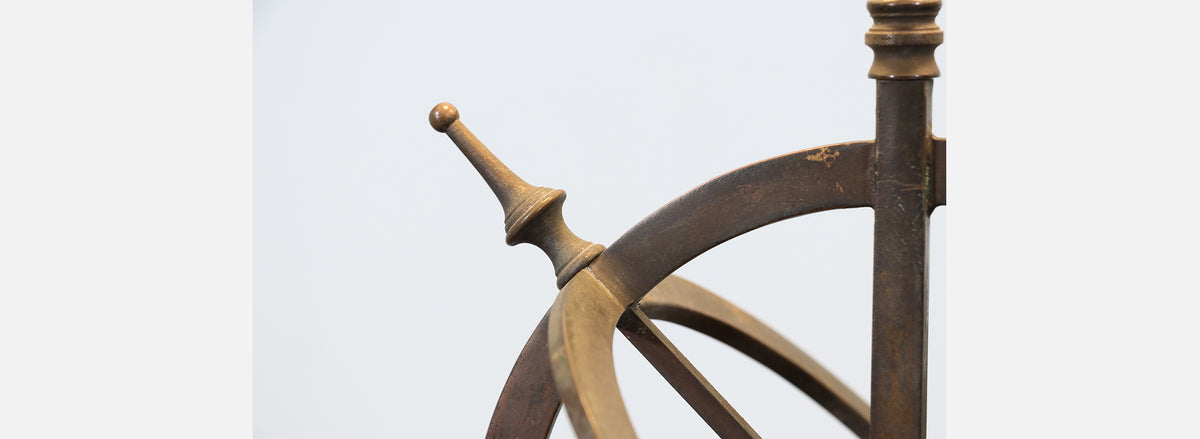 Vintage Bronze Armillary Sphere Table Lamp 