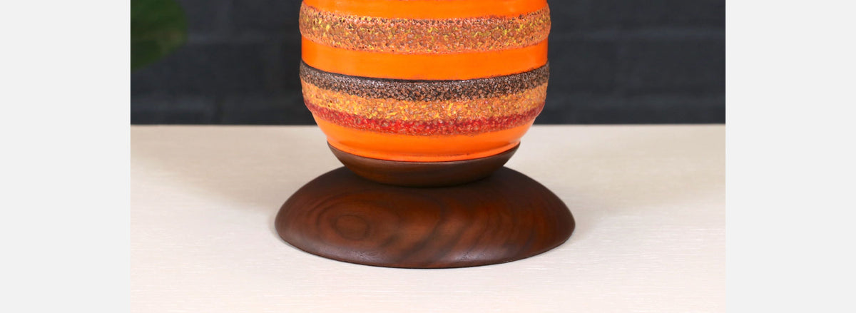 Mid-Century Modern Orange Glazed Ceramic Table Lamp by Phil-Mar