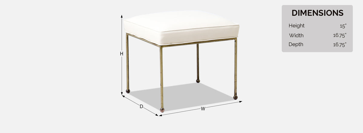 Mid-Century Modern Brass & Leather Stools by Frederick Weinberg