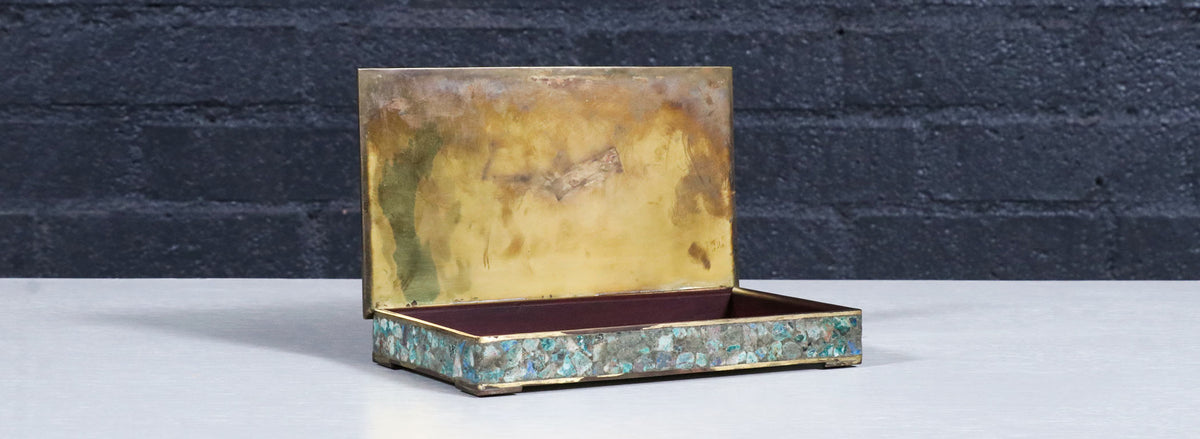 Mexican Modernist Mix Metals Tray Box by Los Castillos
