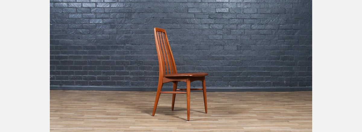 Niels Koefoed "Eva" Teak & Leather Dining Chairs for Koefoeds Hornslet
