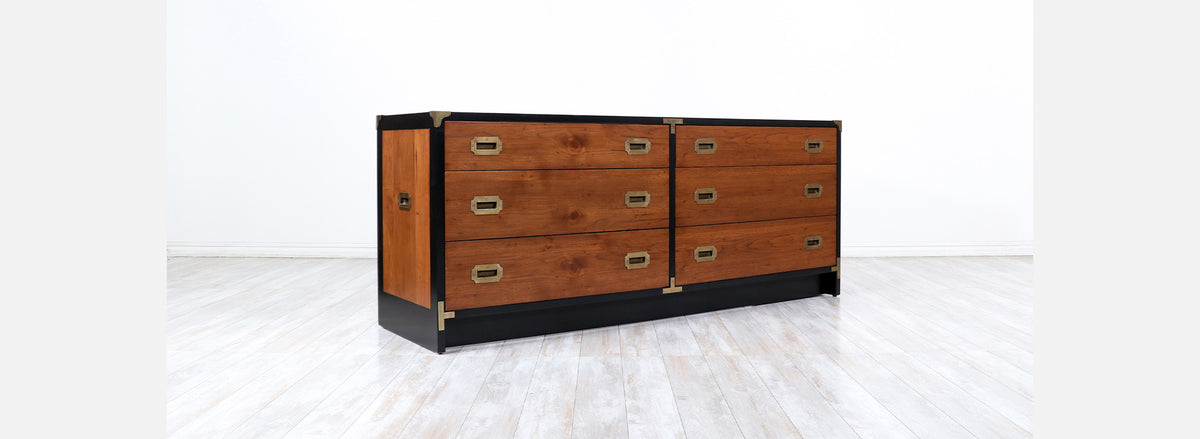Mid-Century Modern Dresser with Brass Accents by Glenn of California