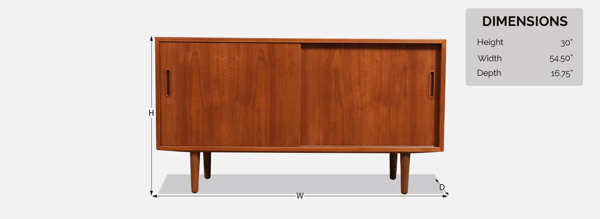 Danish Teak Credenza by Carlo Jensen for Hundevad