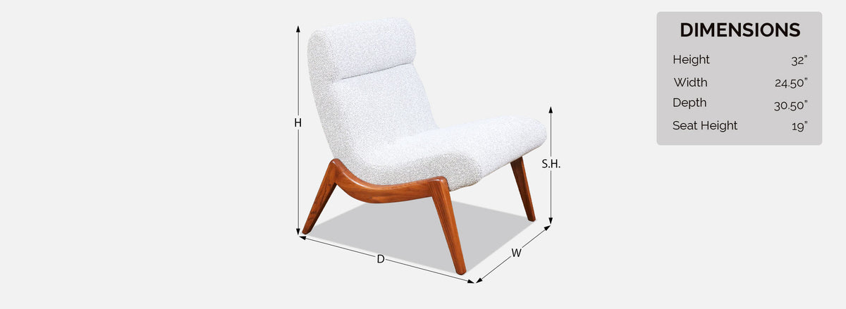 Mid-Century Modern Sculpted Slipper Chair