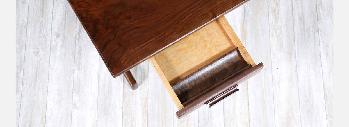 American Modern Studio Craft Sculpted Walnut Executive Desk