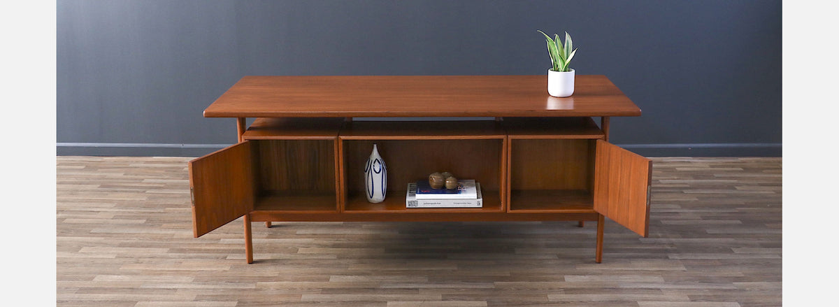 Kai Kristiansen Teak Desk with Bookcase for Feldballes Møbelfabrik