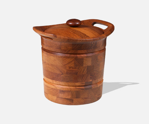 Danish Modern Sculpted Teak Ice Bucket by ESB