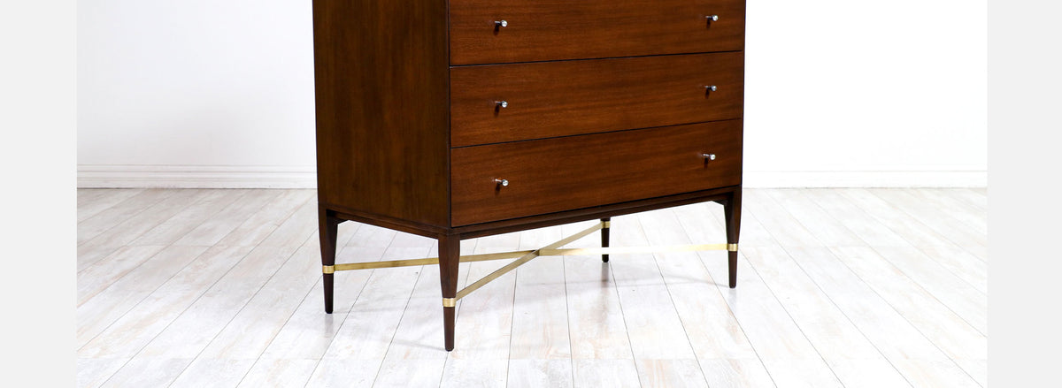 Paul McCobb "Irwin Collection" Chest of Drawers with Brass Accents for Calvin Furniture 