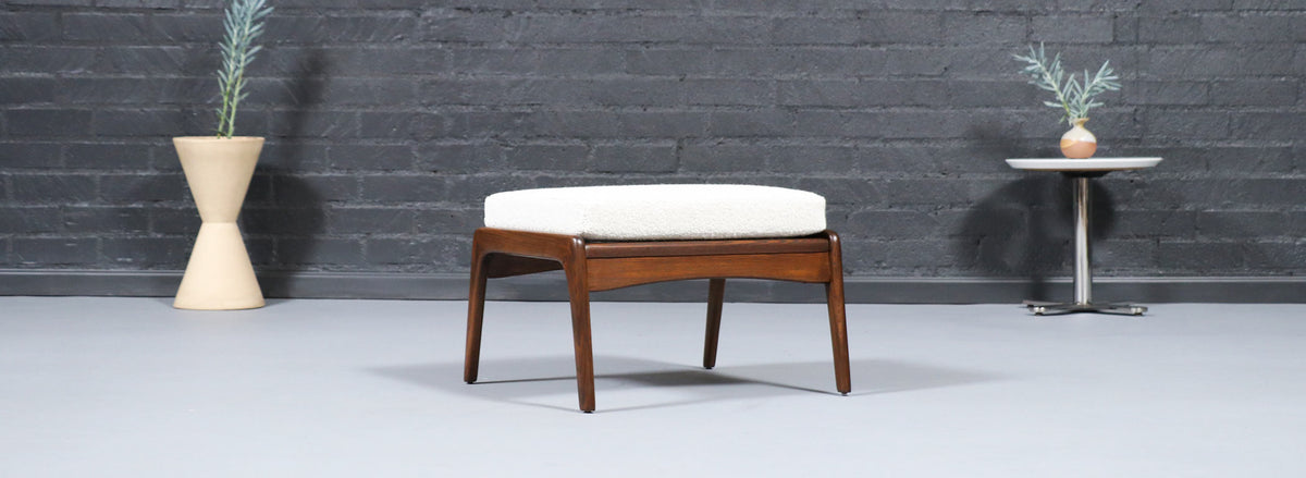 Danish Modern Reclining Lounge Chair with Ottoman by Ib Kofod-Larsen
