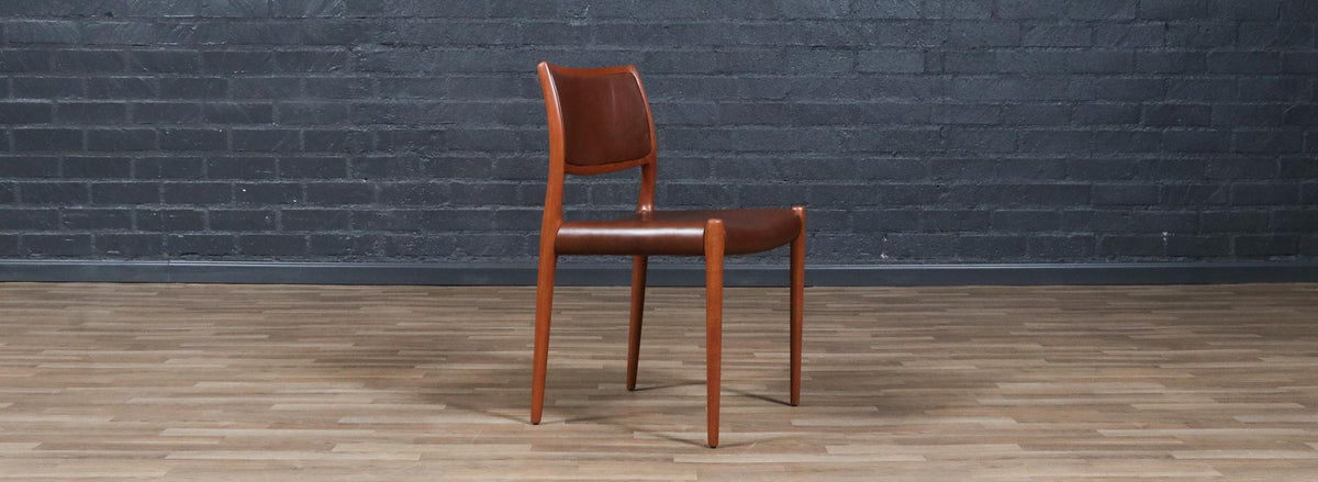 Niels Moller Model-80 Teak & Cognac Leather Chair