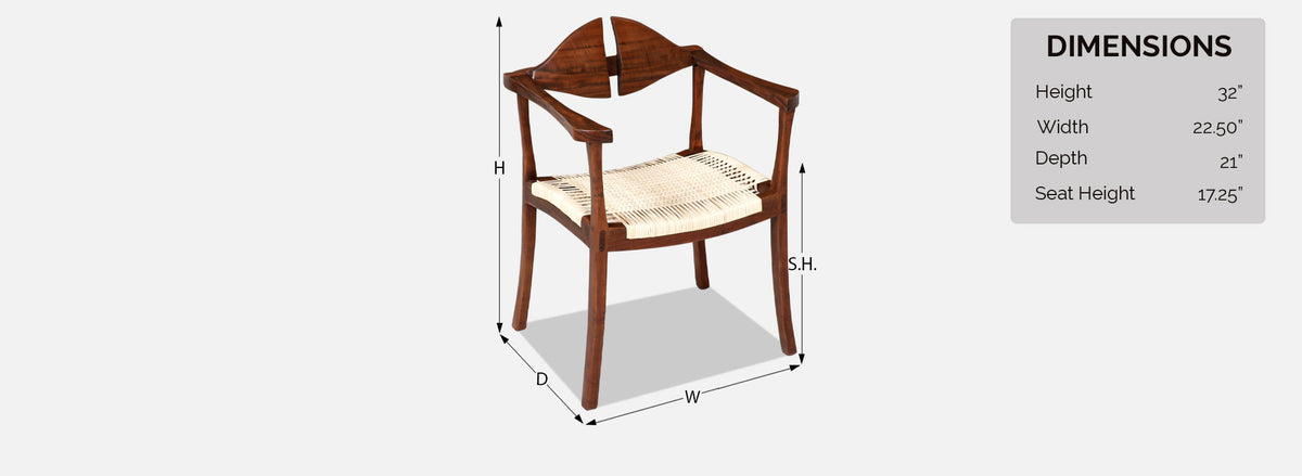 California Modern Walnut & Cane Arm Chair by Gene L. Hackleman