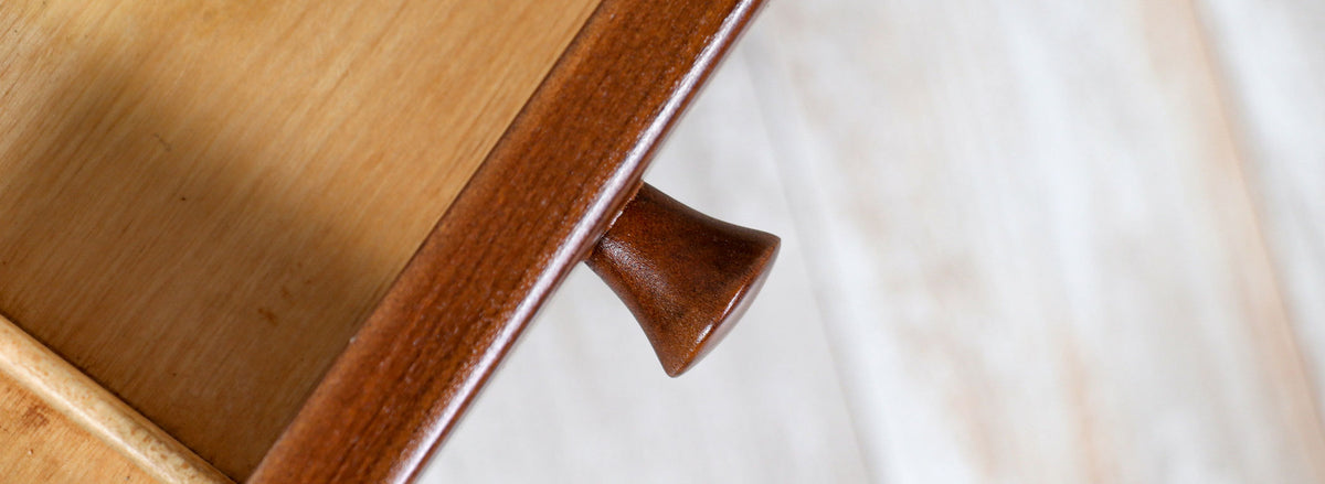 Danish Modern Expanding Teak Sewing Table with Basket