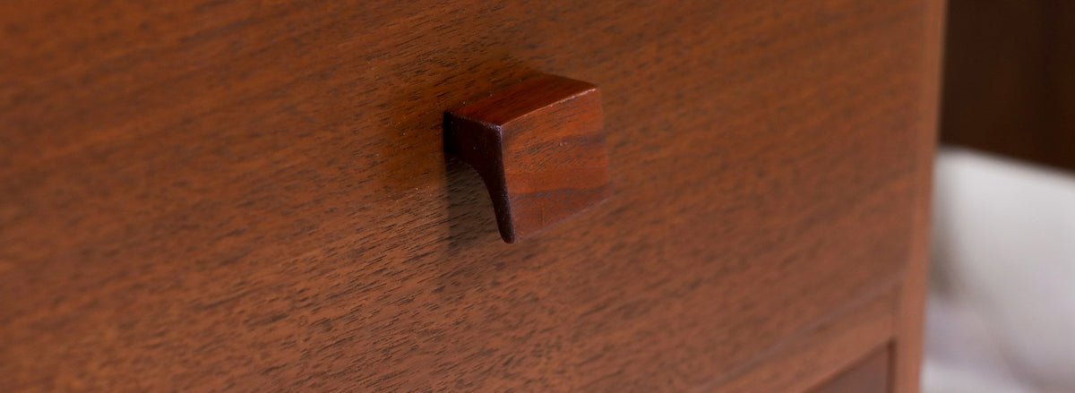 Mid-Century Modern Executive Walnut Desk with Floating Top