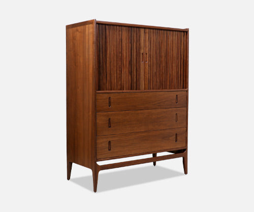Richard Thompson Walnut Tambour-Door Chest for Glenn of California