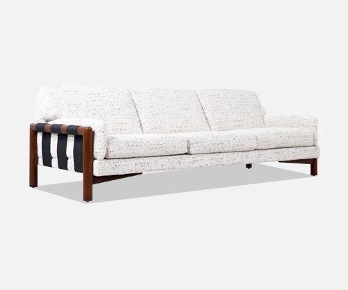 Adrian Pearsall Leather & Tweed Sofa for Craft Associates 