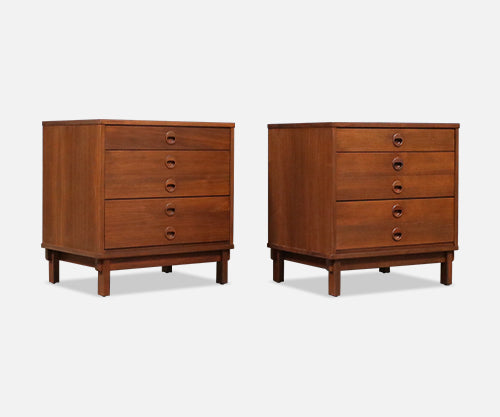 Yngve Ekström Model-507 Walnut Night Stands for Dux