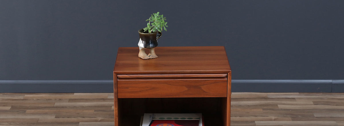 Mid-century Single Walnut Night Stand by Westnofa