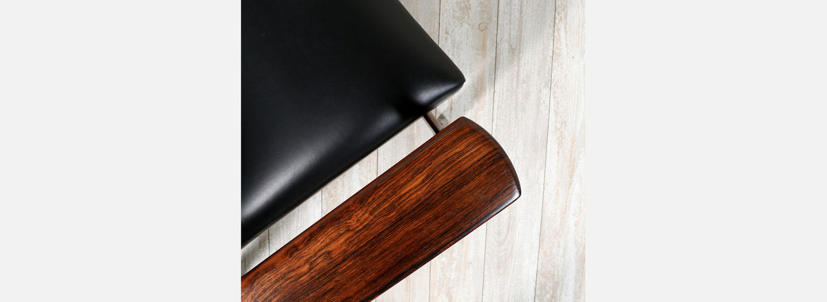 Nordic Modern Sculpted Rosewood Reclining Lounge Chair