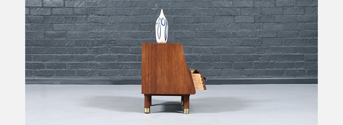 Californian Modern Night Stand w/ Bookcase by John Keal for Brown Saltman