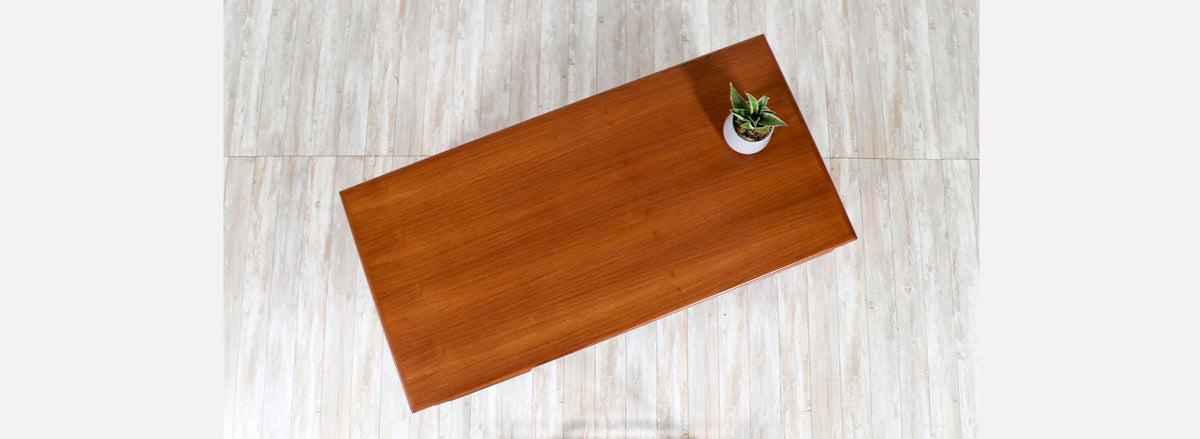 Danish Modern Floating-Top Teak Desk by G.V. Møbler