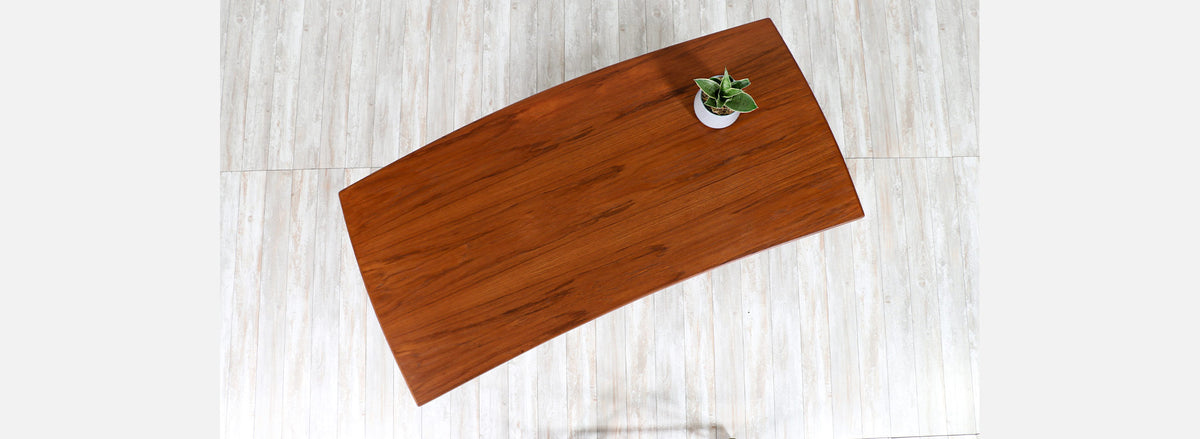 Danish Modern Executive Teak Desk with Bookcase