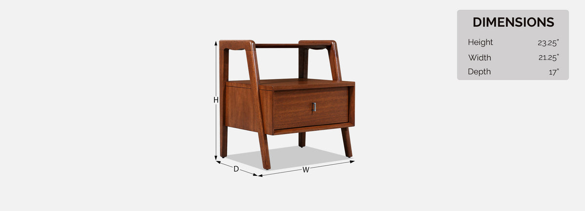John Keal Two-Tier Night Stand for Brown Saltman