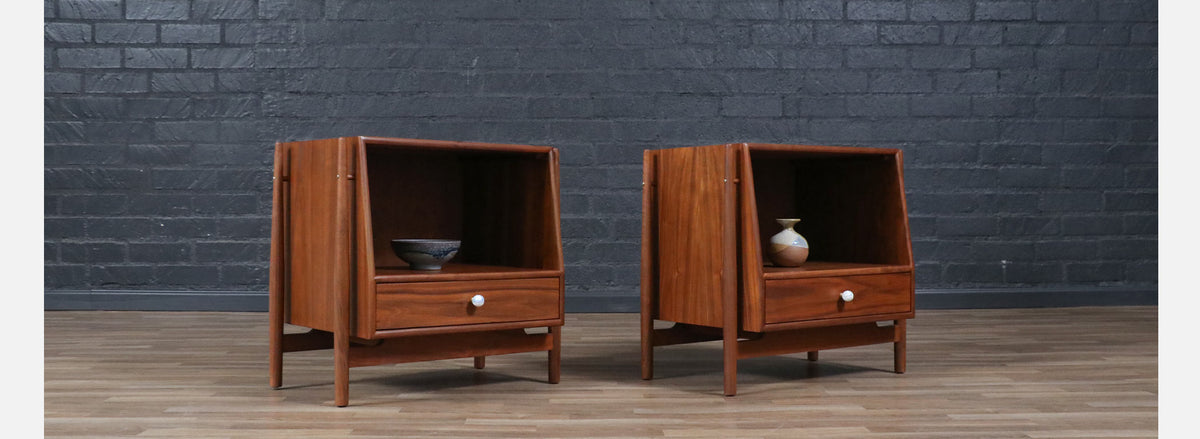 Kipp Stewart ”Declaration” Floating Walnut Night Stands for Drexel
