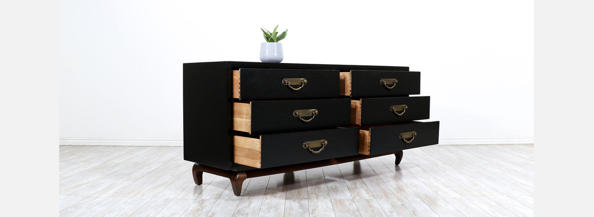 Mid-Century Modern Ebonized Dresser by American of Martinsville 