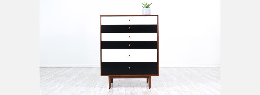 Milo Baughman Two-Tone Lacquered Highboy for Glenn of California 