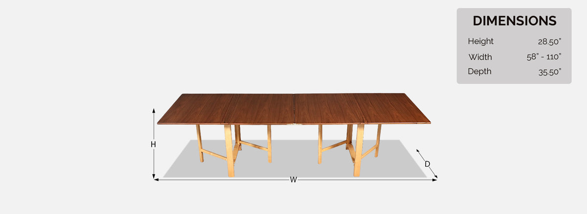 Bruno Mathsson "Maria Flap" Walnut & Beech Dining Table for Karl Mathsson