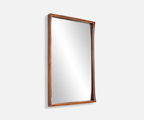 Mid-Century Modern Walnut Wall-Hanging Mirror