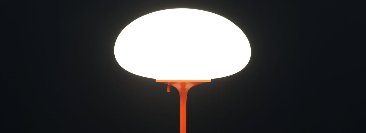 Bill Curry "Stemlite" Orange Mushroom Lamp for Design Line