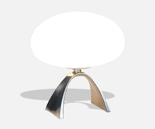 Laurel Chrome Base & Frosted Glass Shade Mushroom Lamp