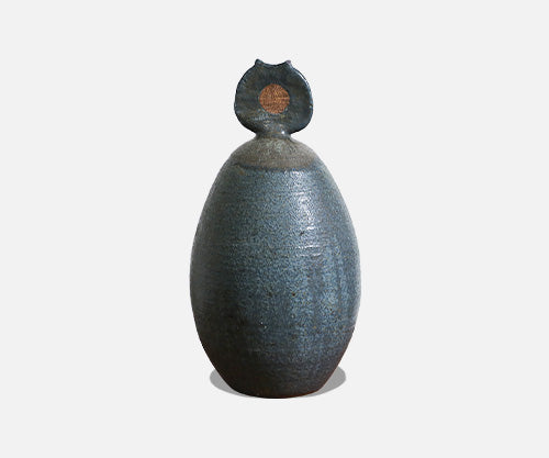 Mid-Century Modern Abstract Ceramic Sculpture, Signed