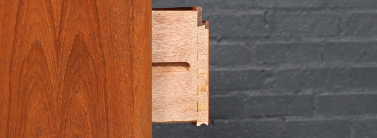 Danish Modern Tambour-Door Teak Dresser by Danflex Systems