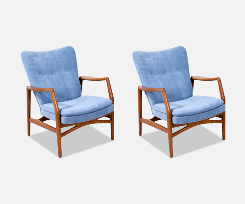 Kurt Olsen Model-215 Wing Back Lounge Chairs for Slagelse Møbelvaerk