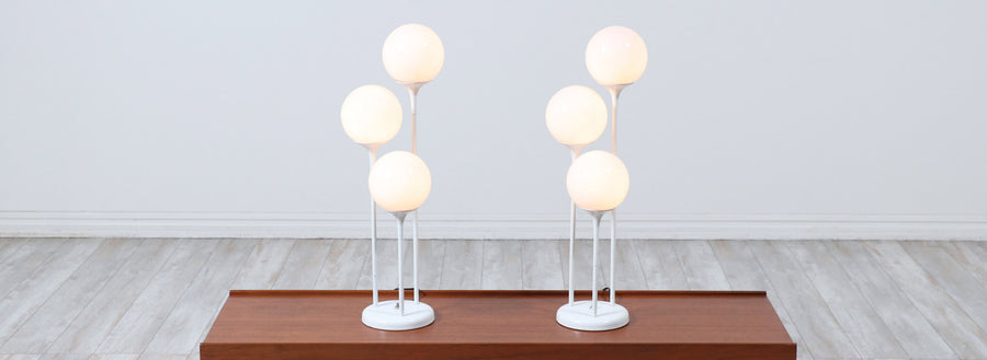 Mid-Century Modern 3-Tier Orb Table Lamps by Lightolier