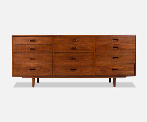 Jack Cartwright Walnut 12-Drawer Dresser for Founders Co.