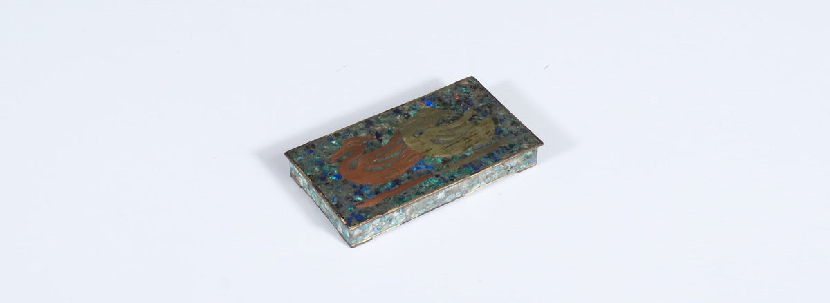 Mexican Modernist Mix Metals Tray Box by Los Castillos