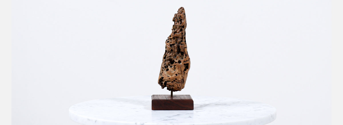 California Modern Burlwood Sculpture by Lebar