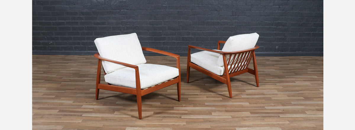 Folke Ohlsson Model 72-C Teak Lounge Chairs for Dux