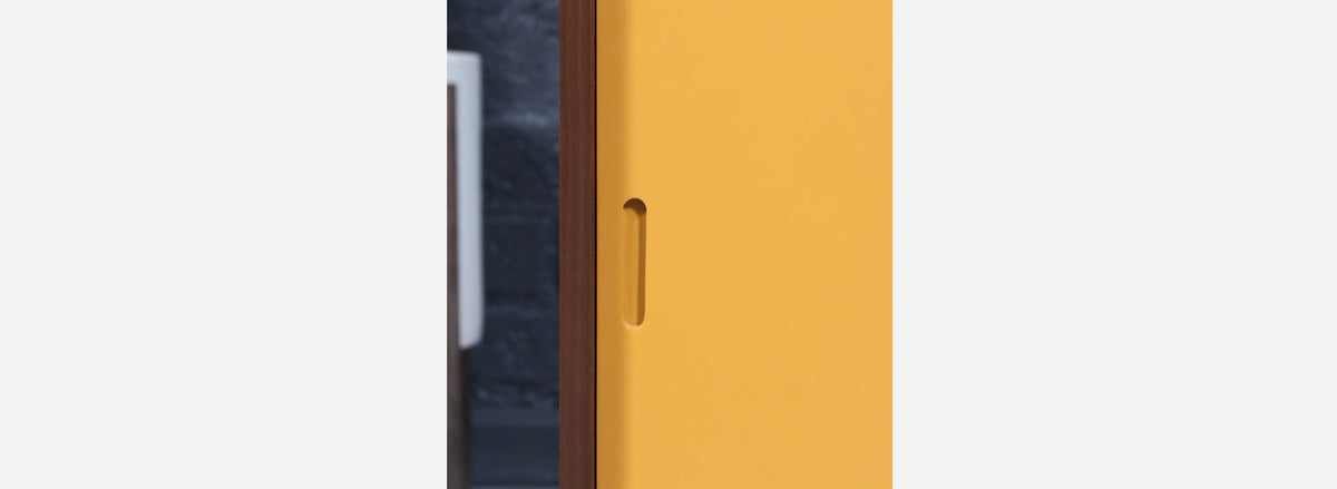 Custom Made Multi-Color Lacquered & Walnut Credenza by Danish Modern LA
