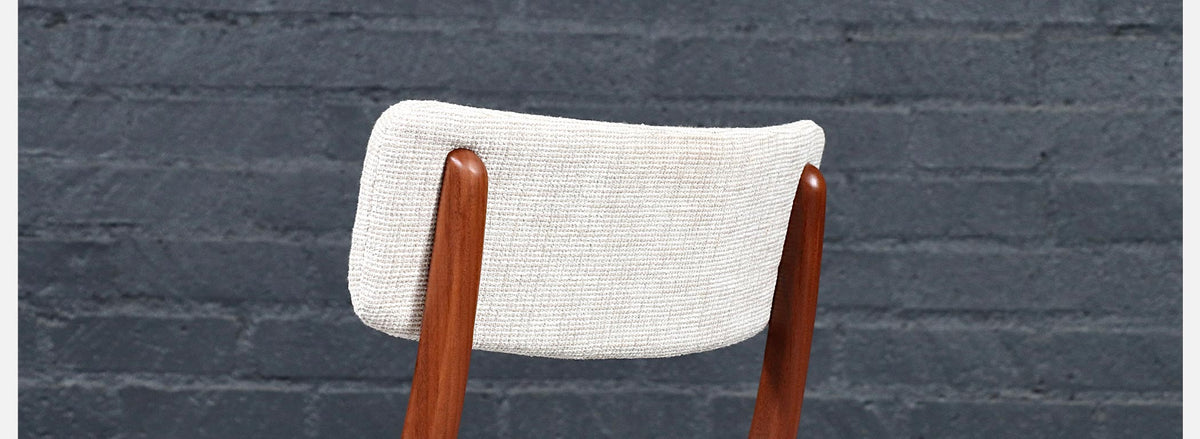Mid Century Modern Teak & Tweed Dining Chairs by Peter Hayward 