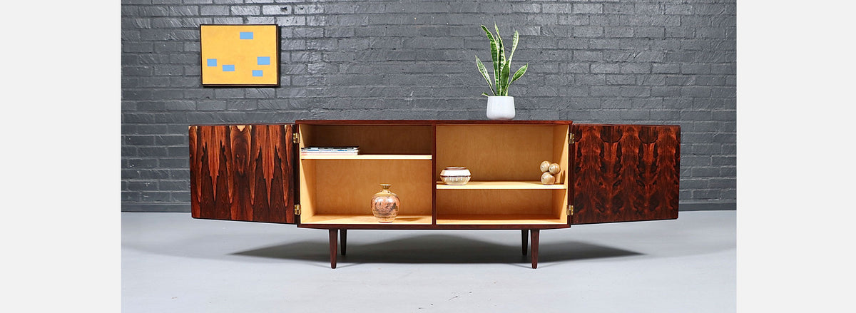 Danish Modern Brazilian Rosewood Credenza by Carlo Jensen 