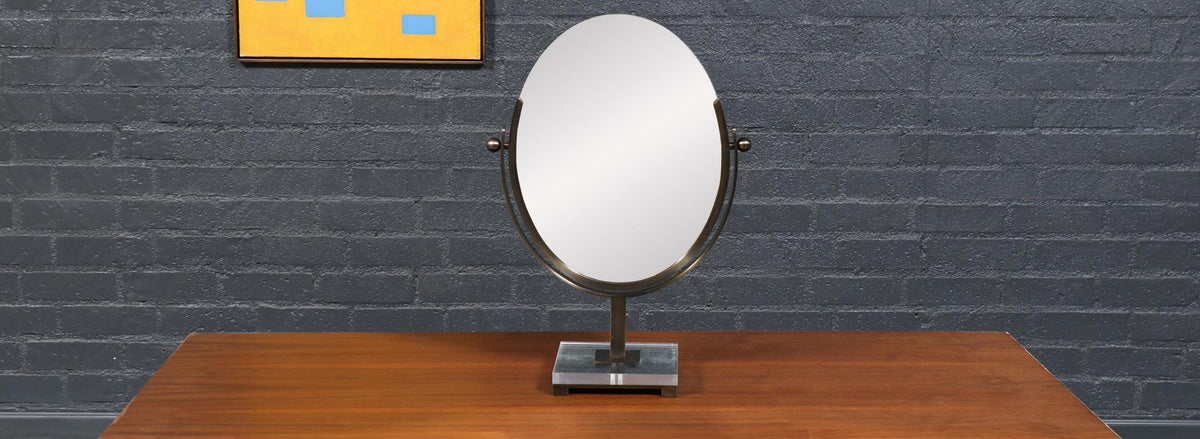 Charles Hollis Jones Double Sided Vanity Brass Mirror