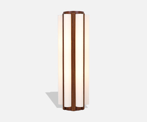 California Modern Column Walnut Floor Lamp by Modeline of CA