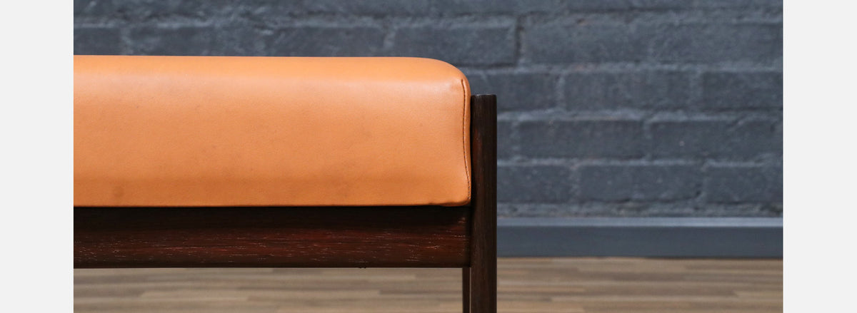 Danish Modern Rosewood & Leather Stool