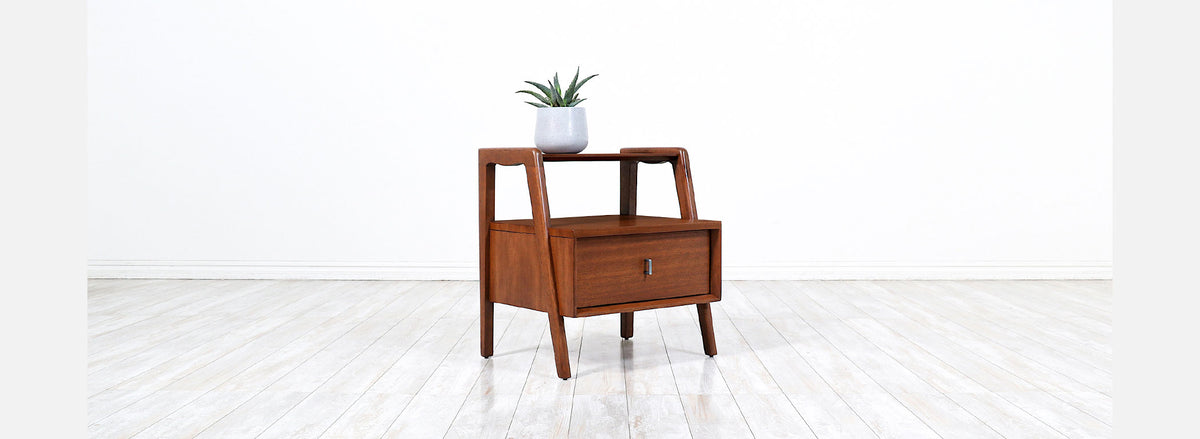 John Keal Two-Tier Night Stand for Brown Saltman