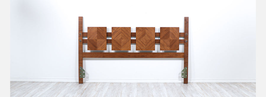 Mid-Century Modern "Stacatto" CA-King Geometric Headboard by Lane Furniture