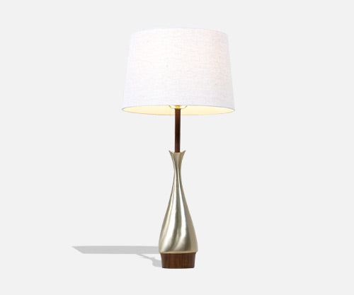 Mid-Century Modern Sculpted Brass Table Lamp by Laurel